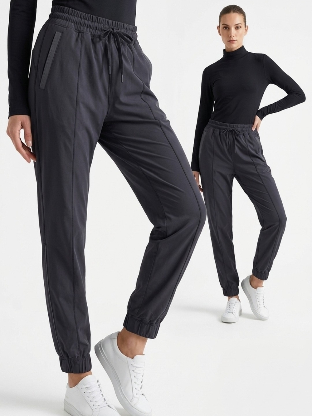 Lululemon Women's Black Jogger Track Pants with Elastic Waist Size 10